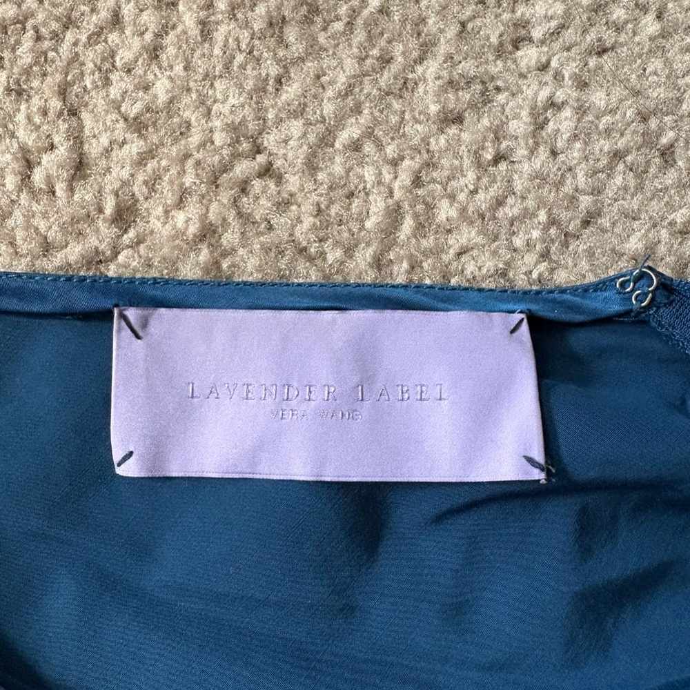 Vera Wang Lavender Label Teal Blue Sheath Dress with Decorative Embellishment - Picture 4 of 4